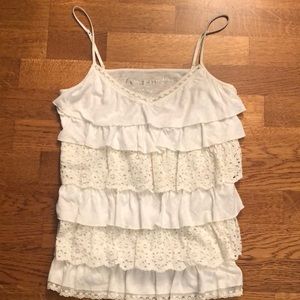 White and off-white ruffled Cami  size M